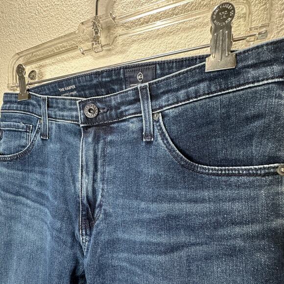 AG Dark Wash The Harper Essential Straight Raw Hem Jeans 29 - Picture 5 of 15